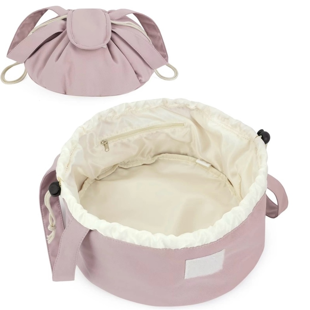 Chic Mauve Drawstring Cosmetic Bag